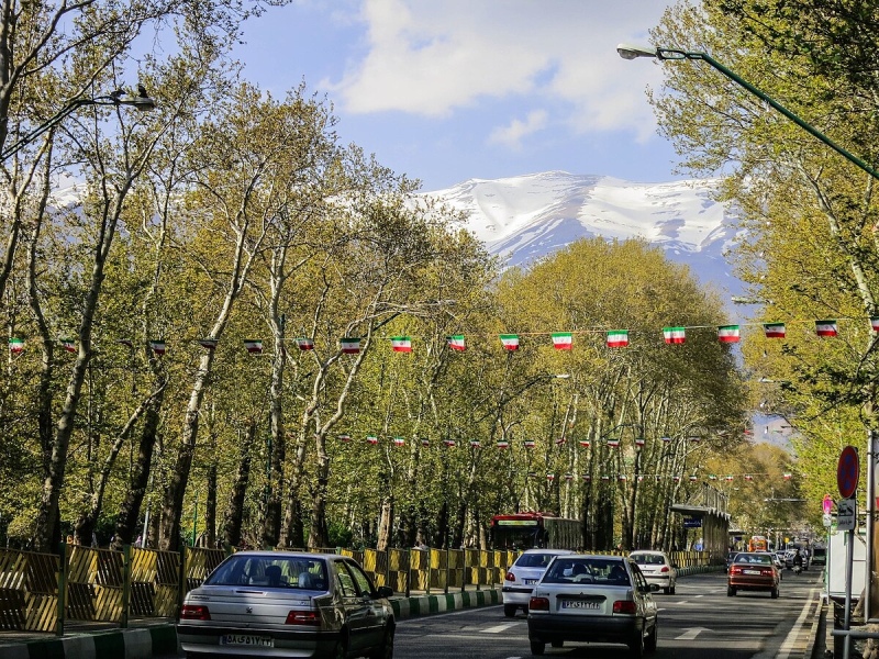مسیر خیابان ولیعصر در تهران