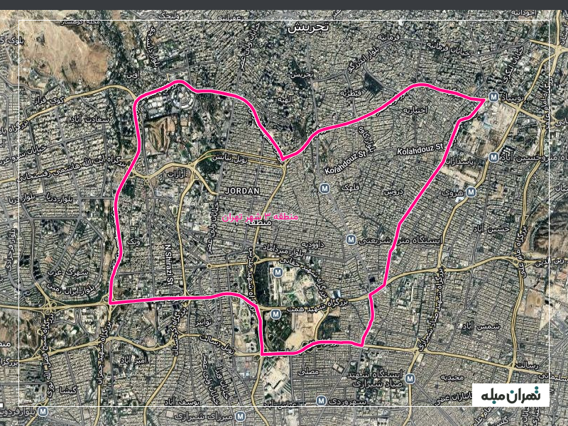 منطقه 3 تهران روی نقشه